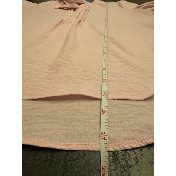 Vince Camuto Light Pink Ruffled Sleeves V Neck Top - Sz M - Picture 7 of 10